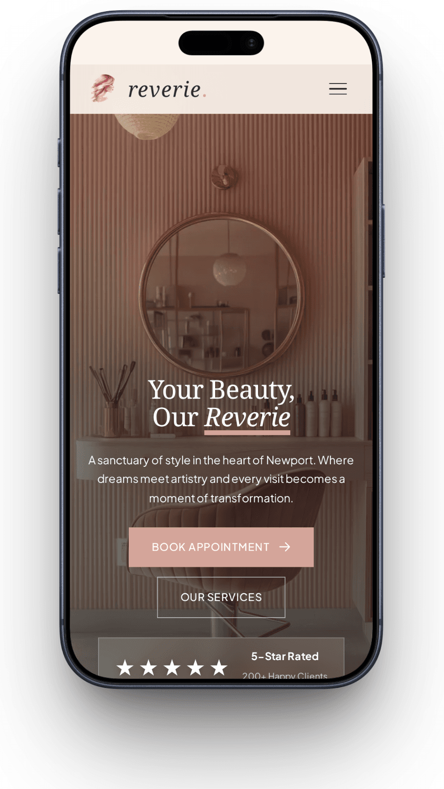 Reverie Hair & Beauty mobile view
